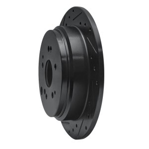 Honda Odyssey Brake Rotor (1) - Rear Left - R1 Concepts - Drilled & Slotted - Black - `02-`04